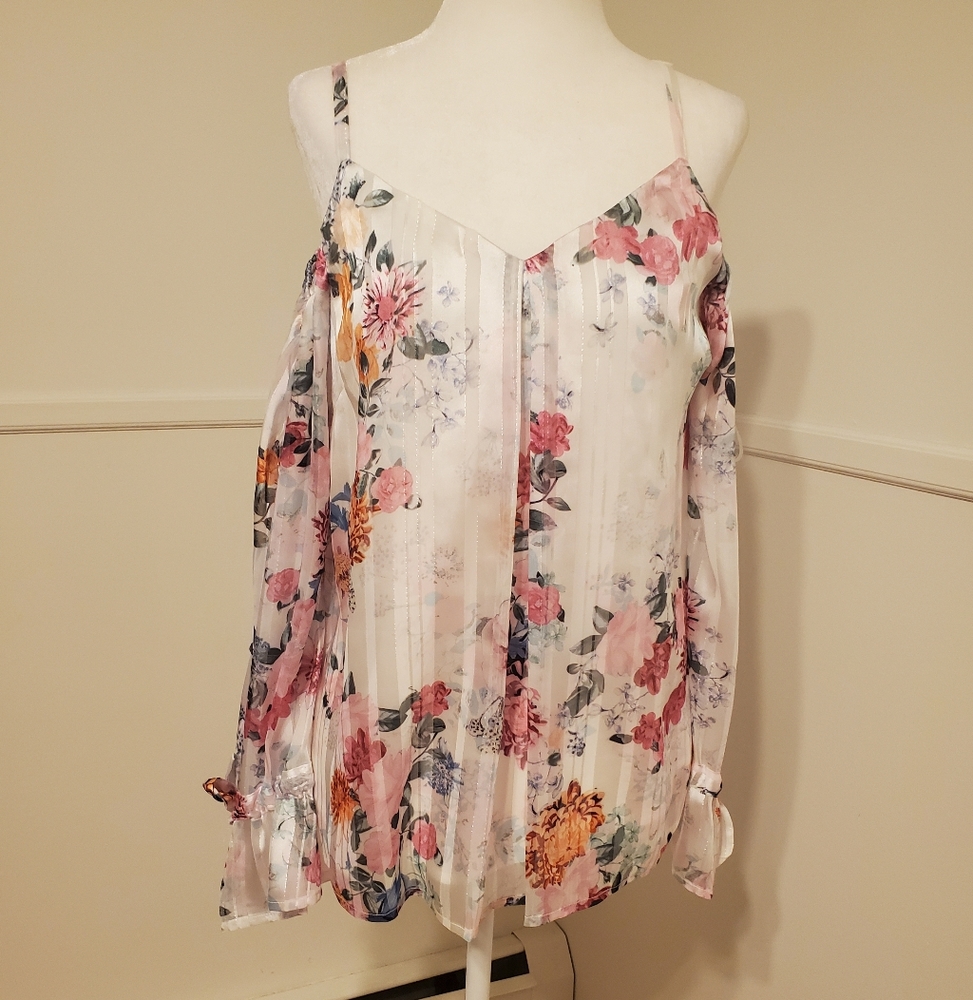 INC International Concepts cold shoulder blouse